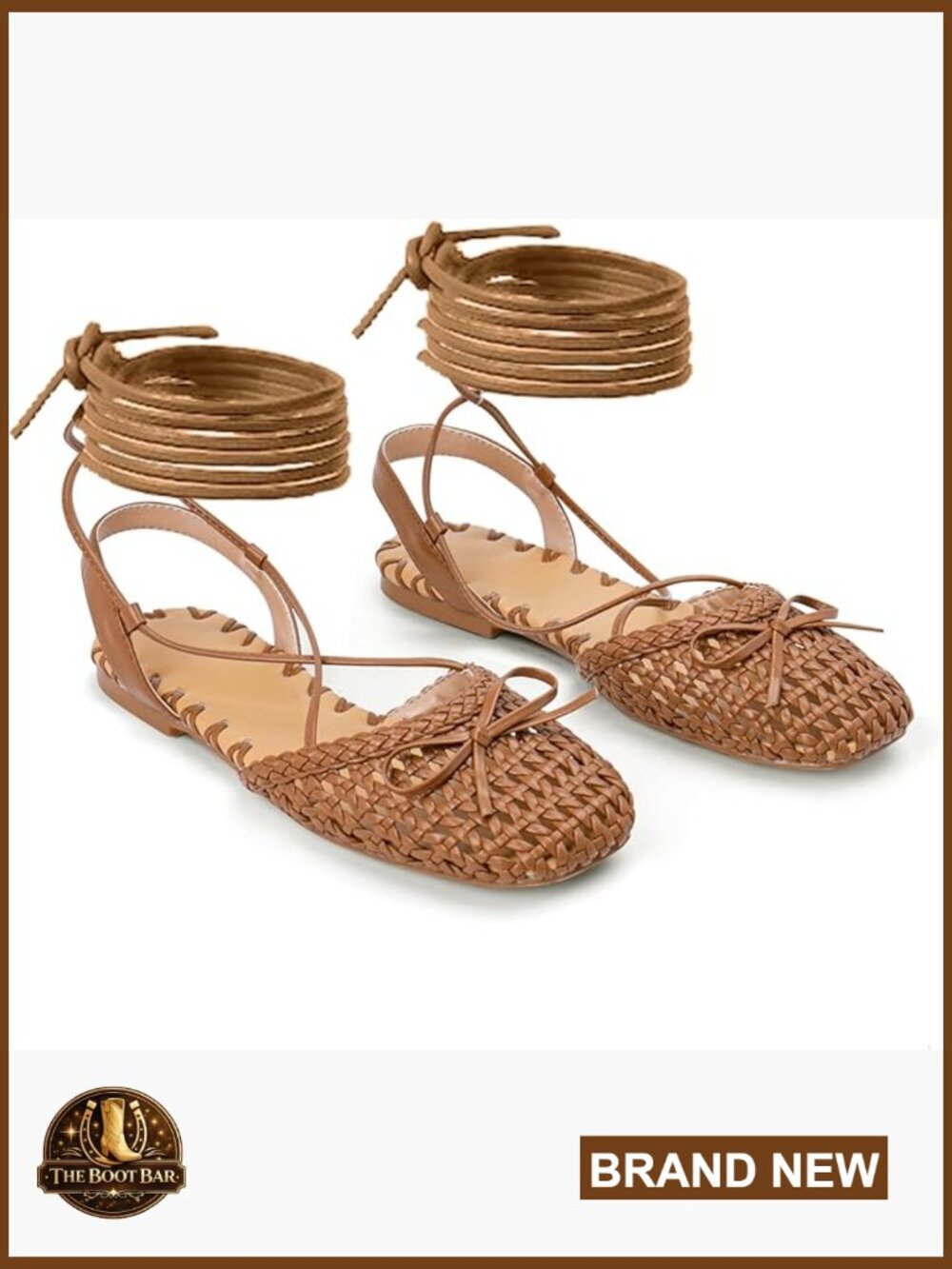 Lace Up Square Toe Ballet Flats Woven Raffia Summer Shoes